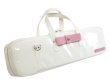 Photo1: NAHOK Flute & Piccolo Case Bag C Foot [Grand Master2/wf] White / Light Pink Genuine Leather Ribbon {Waterproof, Temperature Adjustment & Shock Absorb}