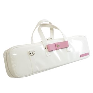 Photo: NAHOK Flute & Piccolo Case Bag C Foot [Grand Master2/wf] White / Light Pink Genuine Leather Ribbon {Waterproof, Temperature Adjustment & Shock Absorb}