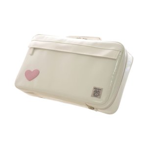 Photo: NAHOK Single Oboe Case Bag [The Mission/wf] White with Genuine Leather Light Pink Heart {Waterproof, Temperature Adjustment & Shock Absorb}