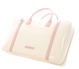 Photo: NAHOK Oblong Briefcase [Ludwig/wf] White / Genuine Leather Pink {Waterproof, Temperature Adjustment & Shock Absorb}