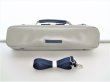 Photo8: NAHOK Flute Case Bag B Foot [Amadeus] Matte Light Gray / Deep Blue Genuine Leather Handle {Waterproof, Temperature Adjustment & Shock Absorb}