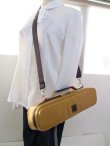 Photo8: NAHOK Flute Case Bag B Foot [Amadeus/wf] Gold / Choco Genuine Leather Handle {Waterproof, Temperature Adjustment & Shock Absorb}