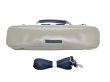 Photo8: NAHOK Flute Case Bag C Foot [Amadeus/wf] Matte Light Gray / Dark Blue Genuine Leather Handle {Waterproof, Temperature Adjustment & Shock Absorb}