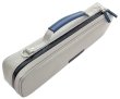 Photo3: NAHOK Flute Case Bag C Foot [Amadeus/wf] Matte Light Gray / Dark Blue Genuine Leather Handle {Waterproof, Temperature Adjustment & Shock Absorb}