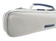 Photo4: NAHOK Flute Case Bag C Foot [Amadeus/wf] Matte Light Gray / Dark Blue Genuine Leather Handle {Waterproof, Temperature Adjustment & Shock Absorb}