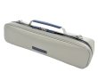 Photo2: NAHOK Flute Case Bag C Foot [Amadeus/wf] Matte Light Gray / Dark Blue Genuine Leather Handle {Waterproof, Temperature Adjustment & Shock Absorb}