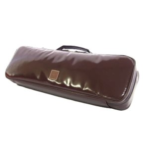 Photo: NAHOK Alto Flute Case Guard C Foot Extra size [Krysar2/wf] Chocolate / Light brown Leather Emblem {Waterproof, Temperature Adjustment & Shock Absorb}