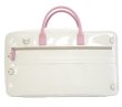 Photo3: NAHOK Oblong Briefcase [Ludwig/wf] White / Genuine Leather Pink {Waterproof, Temperature Adjustment & Shock Absorb}