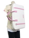 Photo7: NAHOK Oblong Briefcase [Ludwig/wf] White / Genuine Leather Pink {Waterproof, Temperature Adjustment & Shock Absorb}