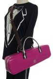 Photo8: For B&C foot, NAHOK Flute & Piccolo Case Bag [Grand Master3/wf] Fuchsia Pink / Choco & Silver Handle {Waterproof, Temperature Adjustment & Shock Absorb}