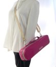 Photo6: NAHOK Flute Case Bag B Foot [Amadeus/wf] Fuchsia Pink / Pink Genuine Leather Handle {Waterproof, Temperature Adjustment & Shock Absorb}