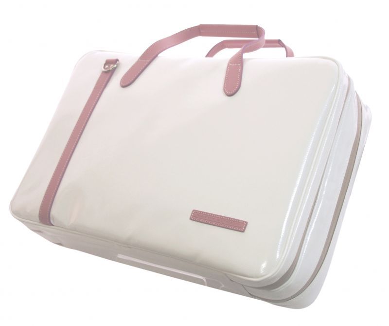 Photo1: NAHOK 2compertments Briefcase for Flute, Oboe, Clarinet [Deniro/wf] White / Pink {Waterproof, Temperature Adjustment & Shock Absorb}