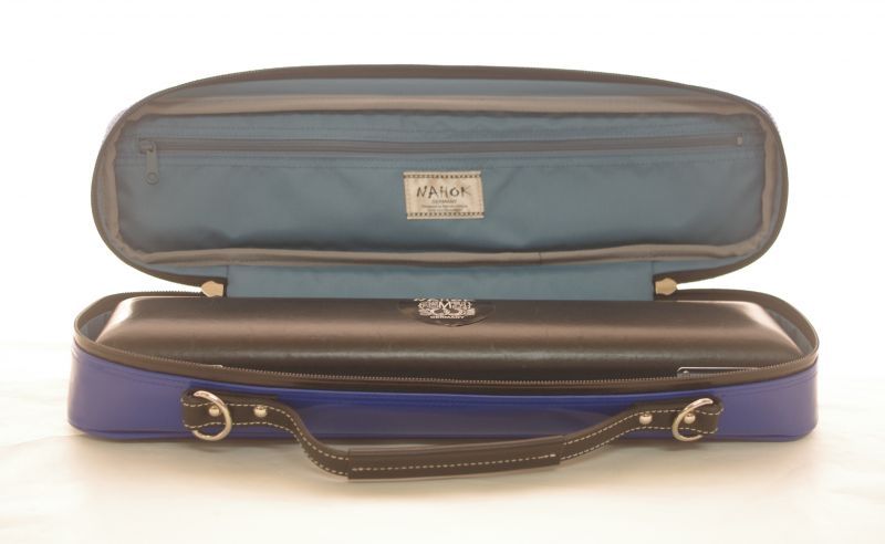 Photo: NAHOK Flute Case Bag C Foot [Amadeus/wf] Dark Blue / Black Genuine Leather Handle {Waterproof, Temperature Adjustment & Shock Absorb}