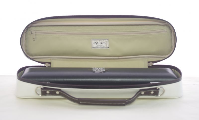 Photo: NAHOK Flute Case Bag B Foot [Amadeus/wf] Silver / Black Genuine Leather Handle {Waterproof, Temperature Adjustment & Shock Absorb}