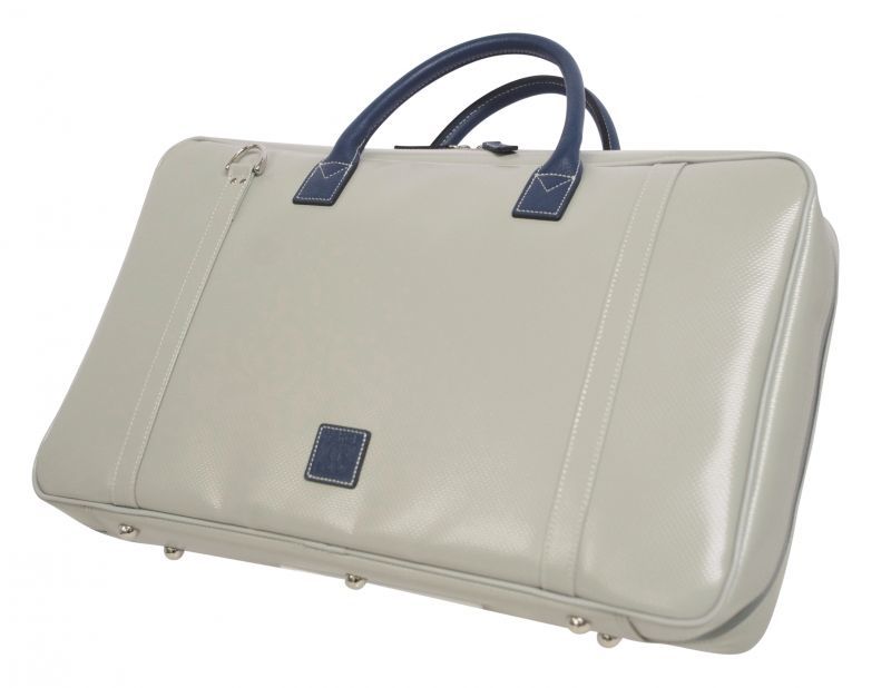 Photo1: NAHOK Score Briefcase [Ludwig/wf] for Oboe Players Matte Light Grey / Navy Blue {Waterproof, Temperature Adjustment & Shock Absorb}