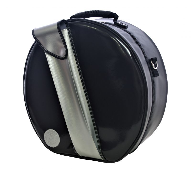 Photo1: NAHOK Backpack style 14inch Snare Drum Case with big snappie [Great Gatsby 2] Black / Silver {Waterproof, Temperature Adjustment & Shock Absorb}