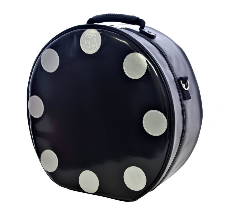 Photo1: NAHOK Backpack style 14inch Snare Drum Case with big snappie [Great Gatsby 3] Black / Silver {Waterproof, Temperature Adjustment & Shock Absorb}