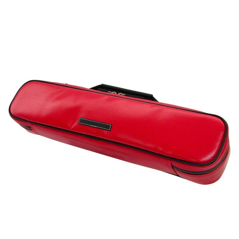 Photo1: NAHOK Flute Case Bag B Foot [Amadeus/wf] Scarlet / Black Genuine Leather Handle {Waterproof, Temperature Adjustment & Shock Absorb}