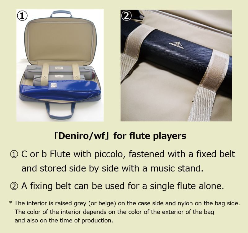 Photo: NAHOK 2 Compartment Bag 43 [Deniro/wf] for Flute Players Matte Light Grey / Navy Blue {Waterproof, Temperature Adjustment & Shock Absorb}