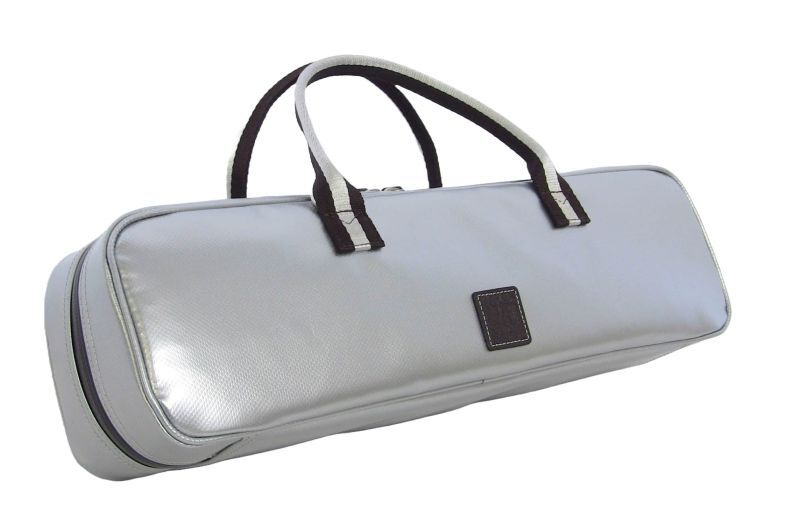 Photo1: For B&C foot, NAHOK Flute & Piccolo Case Bag [Grand Master3/wf] Silver / Choco & Silver Handle {Waterproof, Temperature Adjustment & Shock Absorb}