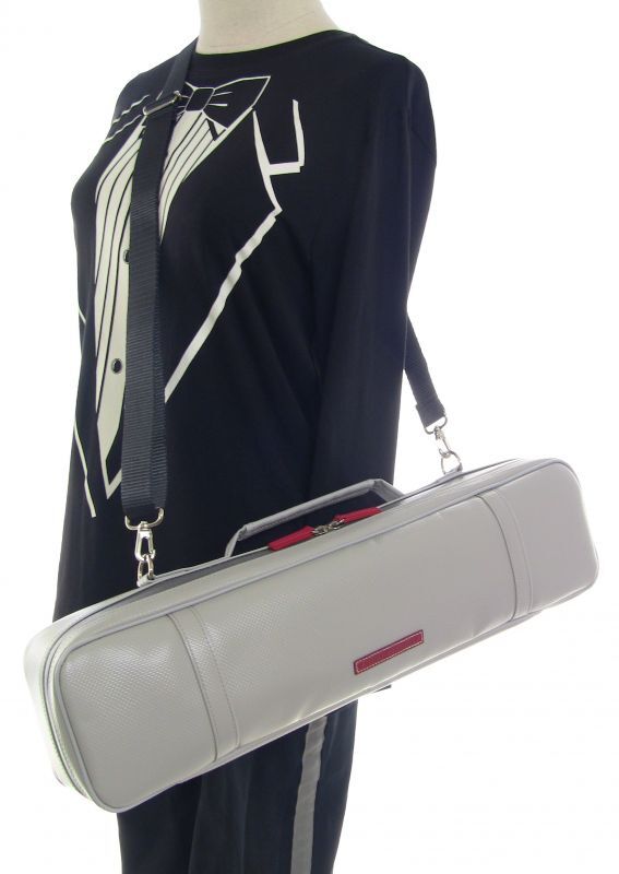 Photo3: NAHOK Alto Flute Case Guard C Foot [Krysar/wf] Matte Light Grey / Red Leather Emblem {Waterproof, Temperature Adjustment & Shock Absorb}