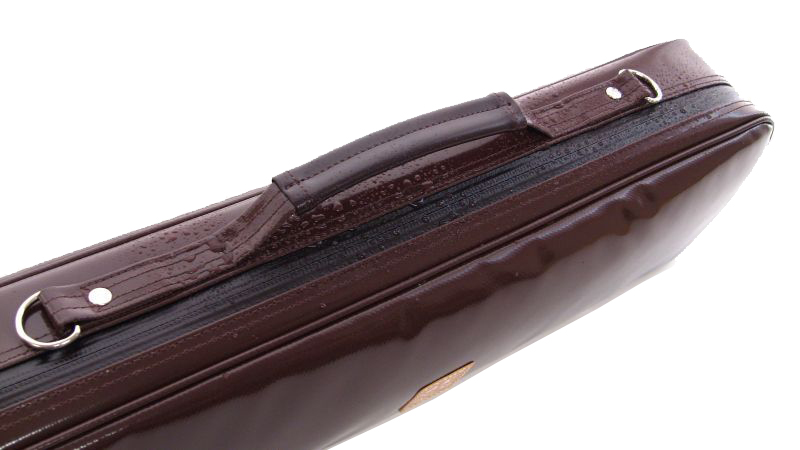 Photo5: NAHOK Alto Flute Case Guard C Foot [Krysar/wf] Chocolate / Gold Leather Emblem {Waterproof, Temperature Adjustment & Shock Absorb}