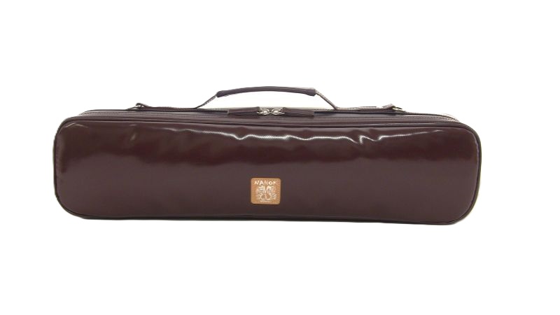 Photo4: NAHOK Alto Flute Case Guard C Foot [Krysar/wf] Chocolate / Gold Leather Emblem {Waterproof, Temperature Adjustment & Shock Absorb}