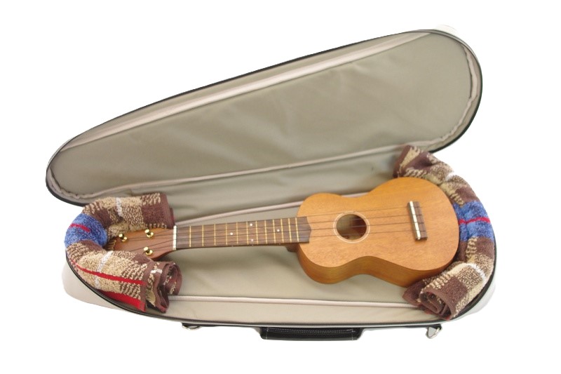 Photo: NAHOK Concert Ukulele Carry Case [Mighty Uke/wf] Light Gray / Black {Waterproof, Temperature Adjustment & Shock Absorb}