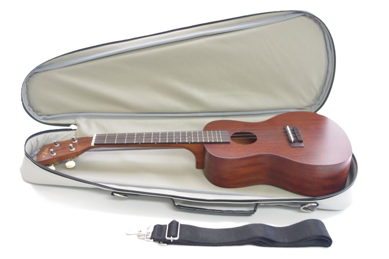 Photo: NAHOK Concert Ukulele Carry Case [Mighty Uke/wf] Light Gray / Black {Waterproof, Temperature Adjustment & Shock Absorb}