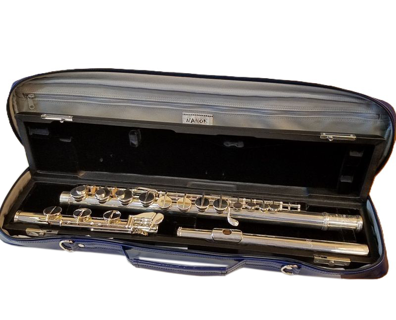 Photo: NAHOK Alto Flute Case Guard B Foot [Krysar/wf] Deep Blue / Ivory {Waterproof, Temperature Adjustment & Shock Absorb}