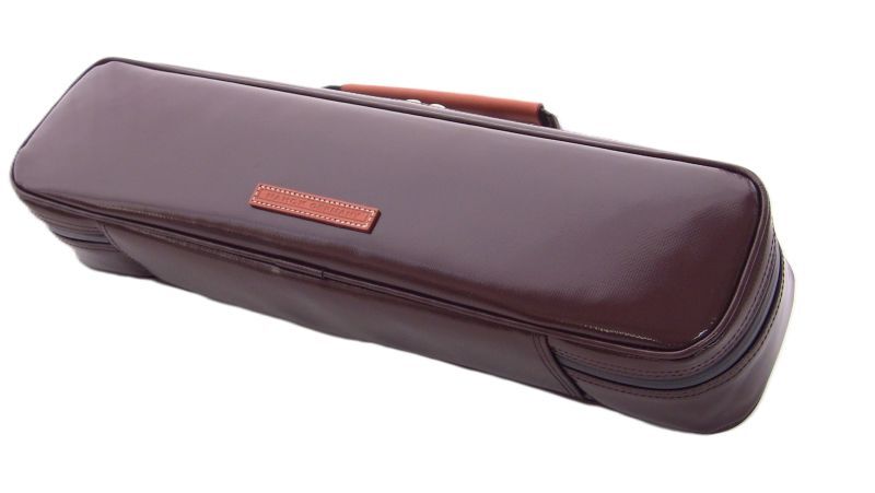 Photo1: NAHOK Flute Case Bag B Foot [Amadeus/wf] Chocolate / Camel Genuine Leather Handle {Waterproof, Temperature Adjustment & Shock Absorb}