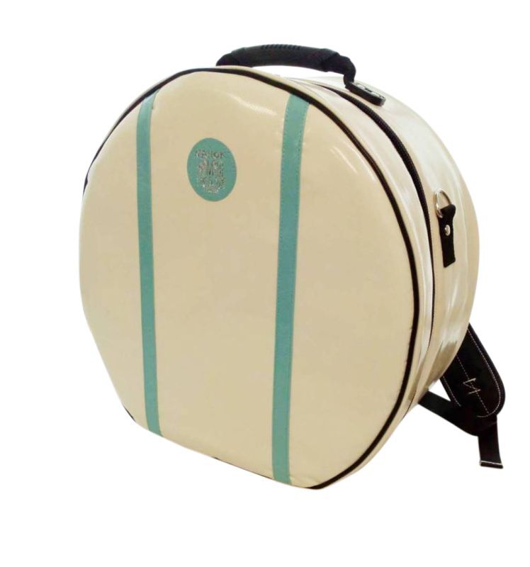 Photo1: NAHOK Backpack style 14inch Snare Drum Case with big snappie [Great Gatsby 2] Ivory / Peacock Green {Waterproof, Temperature Adjustment & Shock Absorb}