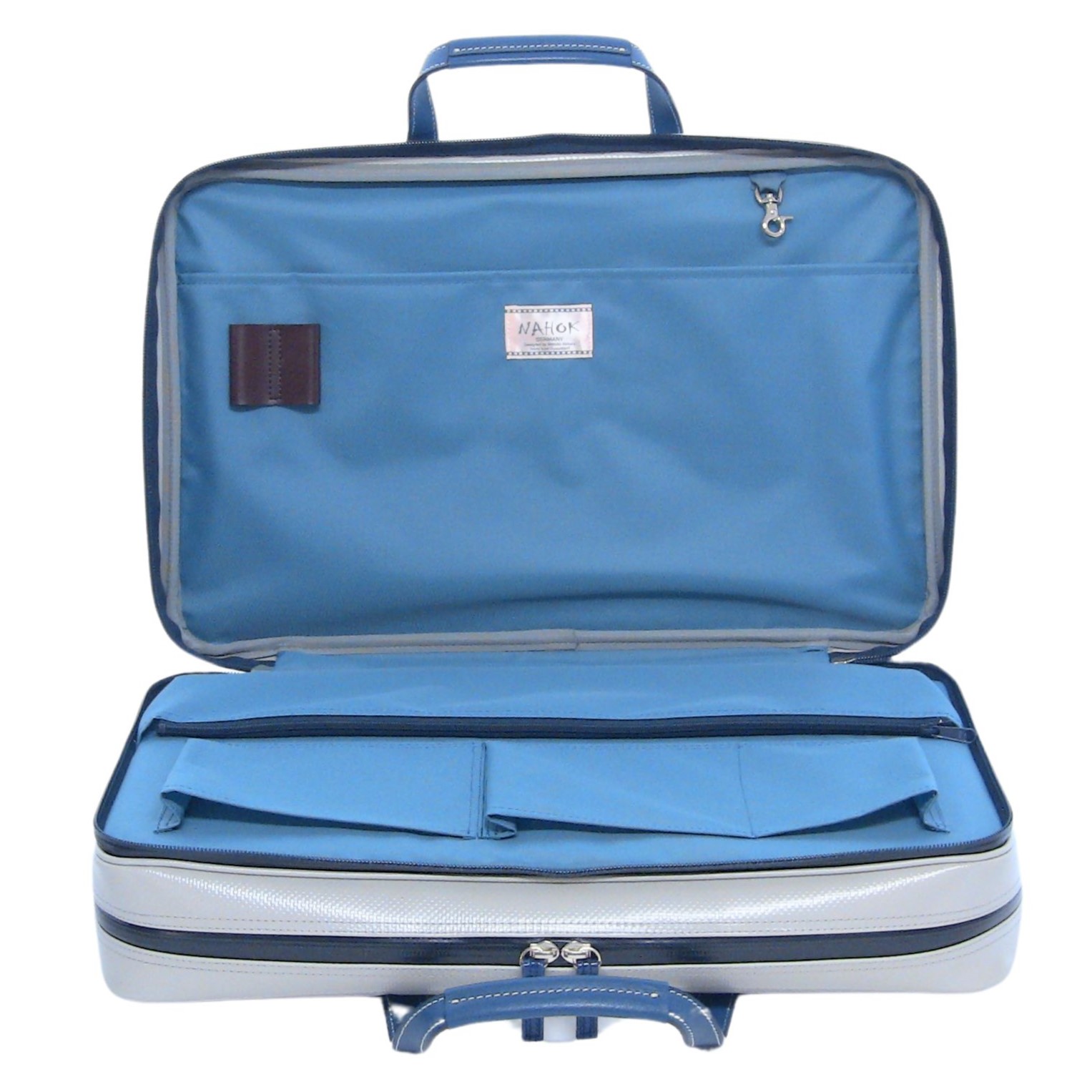 Photo: NAHOK 2 Compartment Bag 43 [Deniro/wf] for Flute Players Matte Light Grey / Navy Blue {Waterproof, Temperature Adjustment & Shock Absorb}