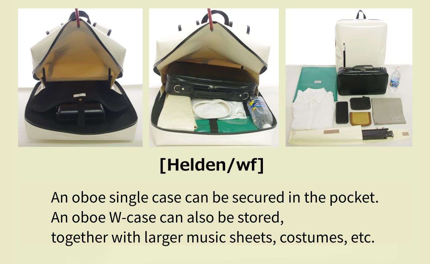 Photo: Lightweight Backpack for Oboe [Helden/wf] Matte Light Grey / Yellow, Blue
