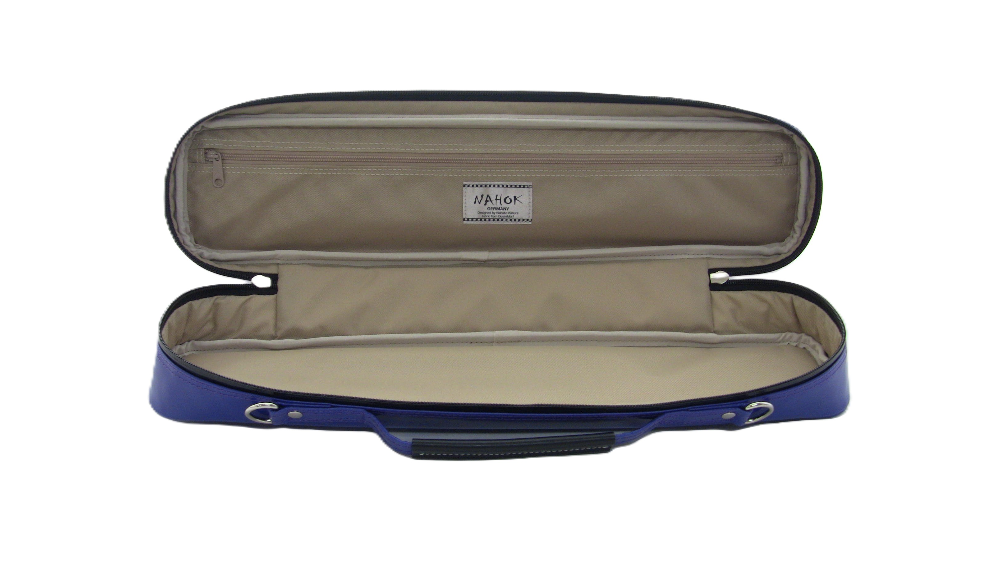 Photo: NAHOK Flute Case Bag C Foot [Amadeus/wf] Violet / Black Genuine Leather Handle & Emblem {Waterproof, Temperature Adjustment & Shock Absorb}
